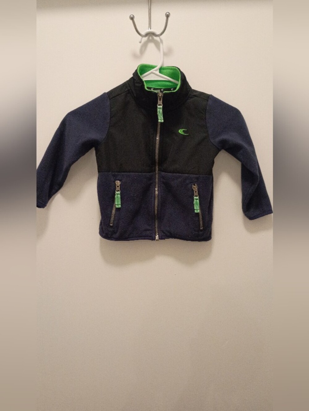 Navy Blue & Green Fleece Jacket